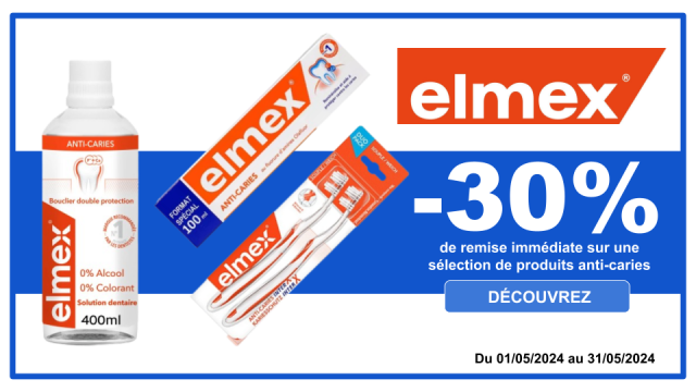 ELMEX -30% de remise imm&eacute;diate sur une s&eacute;lection de produits anti-caries