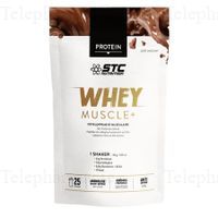 STC NUTRITION Whey Muscle + Protéine Chocolat 750g Pot de 750g
