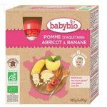 BABYBIO Fruits - Gourde pommes, abricots, banane dès 6 mois 4x90g