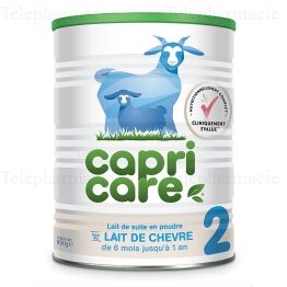 Capricare 2 lait de chevre en poudre 6 mois a 1 an 800g