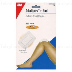 Medipore + pad 5 pansements steriles avec compresse 5cm x 7.2cm