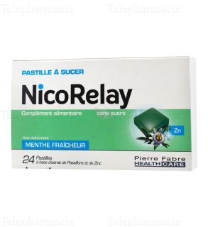 Nicorelay Sans Sucre 24 pastilles à sucer