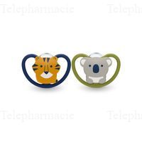 NUK Space Sucettes 18-36 mois koala + tigre