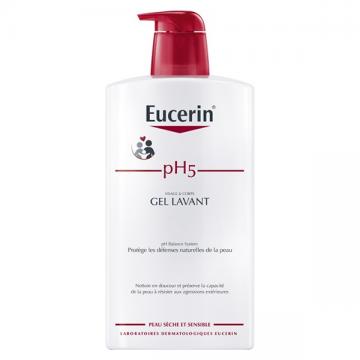 EUCERIN PH5 - Gel lavant visage et corps peaux sensibles et seches 1L