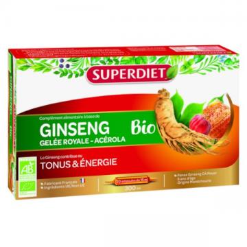 SUPER DIET - Ginseng Gel&eacute;e Royale Ac&eacute;rola Bio - 20 ampoules x 10ml