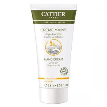 CATTIER - Argile blanche crème mains sèches bio 75ml