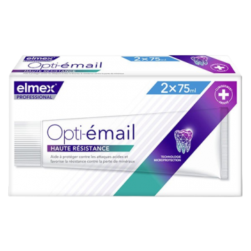 ELMEX OPTI-EMAIL - Dentifrice haute résistance 2X75ML