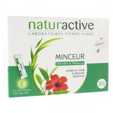 NATURACTIVE MINCEUR Thé vert et hibiscus - 20 sticks fluides gout agrumes
