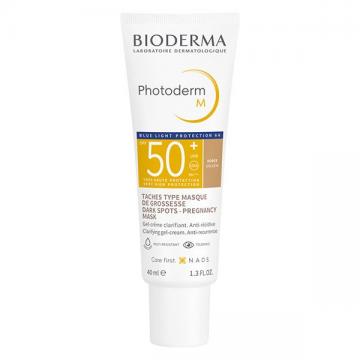 BIODERMA - PHOTODERM M gel-crème solaire visage masque de grossesse teinte dorée SPF50+ 40ml