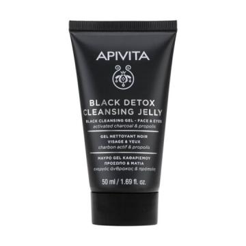 APIVITA - BLACK DETOX CLEANSING JELLY - Mini Gel Nettoyant Noir visage & yeux 50ml
