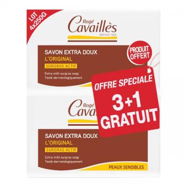 CAVAILLES - Savon extra-doux L'original 250gr Lot de 3 + 1 offert