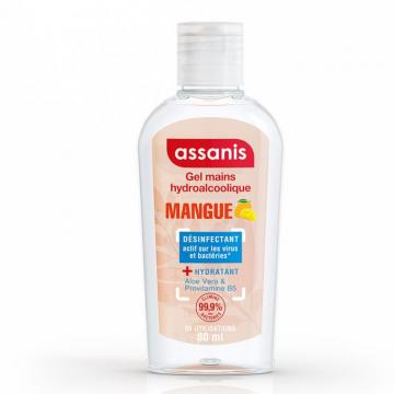 ASSANIS - Gel mains hydroalcoolique parfumé mangue format poche 80ml