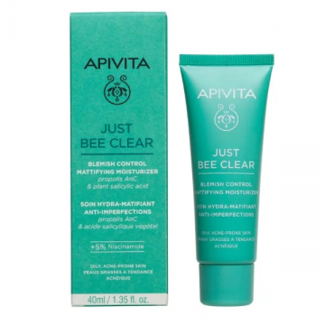 APIVITA - Just Bee Clear - Soin Hydratant-Matifiant Anti-Imperfections 40ml