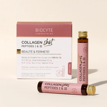 BIOCYTE - Collagen Shot Peptides I & III - Beaut&eacute; & Fermet&eacute; 10 fioles buvables 10 jours
