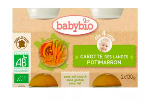 BABYBIO - PETITS POTS carotte potimarron 2x200g