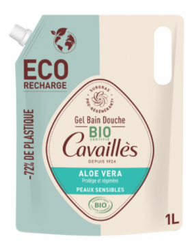 ROGE CAVAILLES -  Eco-recharge gel bain douche peaux sensibles aloe vera 1l