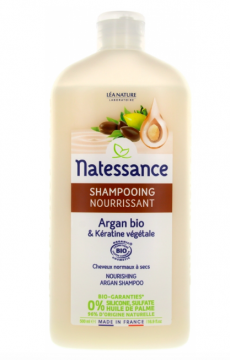 NATESSANCE - Shampoing nourrissant argan bio et keratine vegetale bio 500ml