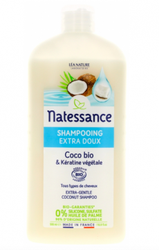 NATESSANCE - Shampoing extra doux coco bio et keratine vegetale 500ml