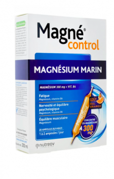 NUTREOV - MAGNE CONTROL - Magnésium marin et vitamine B9 20 ampoules