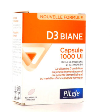 PILEJE - D3 Biane 30 capsules 1000UI