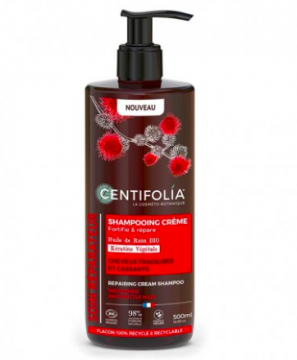 CENTIFOLIA - Shampooing crème réparateur huile de ricin et kératine végétale 500ml