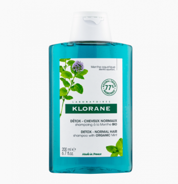 KLORANE  - Shampoing détox à la menthe bio 200ml
