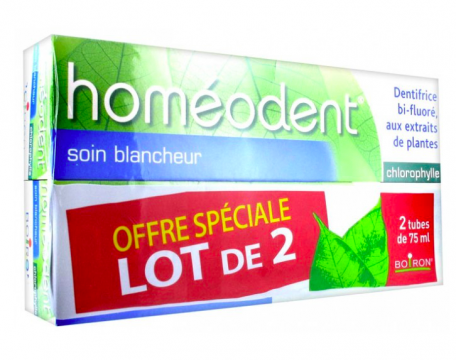 HOMEODENT - Soin blancheur chlorophylle lot de 2 tubes de 75ml