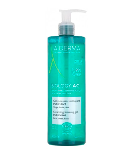 A-DERMA - BIOLOGY AC - Gel moussant nettoyant purifiant bio 400ml