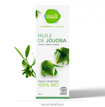 PHARMASCIENCE - Huile végétale de jojoba Bio 50ml