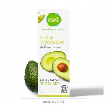 PHARMASCIENCE - Huile végétale d'avocat bio 50ml