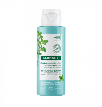 KLORANE -  Poudre purifiante 3 en 1 à la menthe Bio et argile 50g