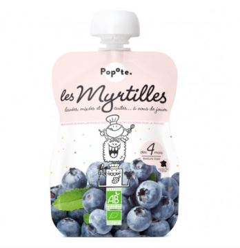 POPOTE - Gourde compote myrtille bio 120g