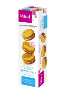 MILICAL -  12 biscuits diététiques fourrés - Vanille