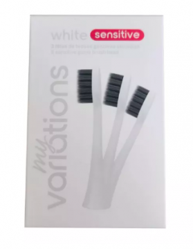 MY VARIATIONS - Tête de brosse gencives sensibles blanches x3