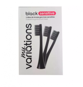 MY VARIATIONS - Tête de brosse gencives sensibles noires x3
