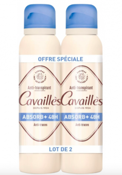 ROGE-CAVAILLÈS - Absorb+ 48h déodorant anti-traces spray lot de 2x150ml