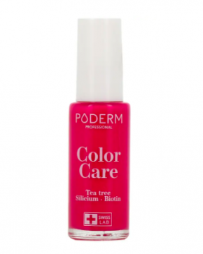 PODERM - Color Care - Vernis &agrave; ongles Tea tree Silicium Biotin couleur framboise 8ml