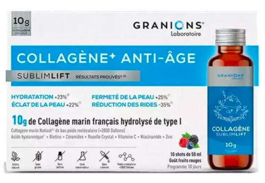 GRANIONS - Sublimlift Collagène+ anti-âge 10 shots de 50ml