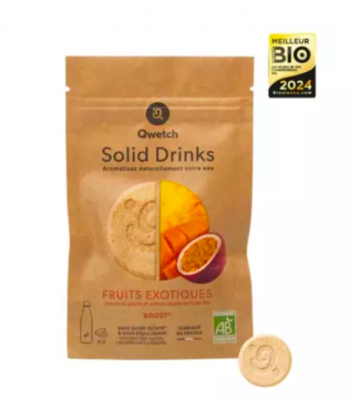 QWETCH - Solid Drinks Boost saveur fruits exotiques 12 pastilles