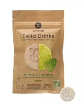 QWETCH - Solid Drinks détox saveur menthe-citron 12 pastilles