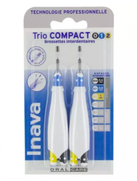 INAVA -  TrioCompact Brossettes interdentaires espaces très étroits (ISO 0/1/2) - 6 brossettes