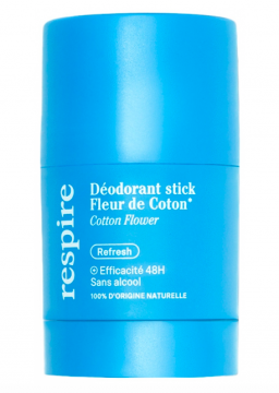 RESPIRE - Déodorant stick fleur de coton bio 50g