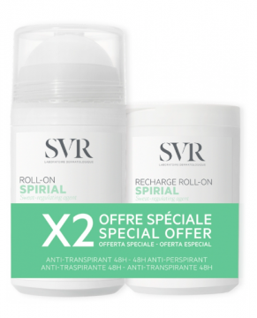 SVR - SPIRIAL d&eacute;odorant anti-transpirant 48H roll-on 50ml + recharge roll-on 50ml
