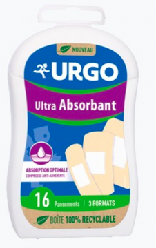 URGO - Pansements ultra-absorbants 16 pansements 3 formats