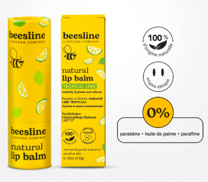BEESLINE - Baume &agrave; l&egrave;vres naturel citron vert tropical 4.5g