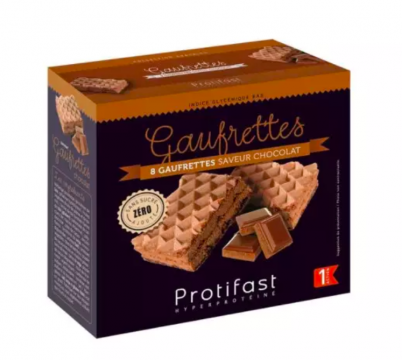 PROTIFAST - Gaufrettes prot&eacute;in&eacute;es chocolat - 8 gaufrettes