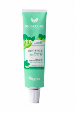 BIOSECURE - Dentifrice &agrave; l'aleo vera et la menthe Bio 75ml