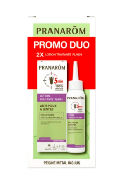 PRANAROM - AROMAPOUX - Duo pack lotion traitante flash anti-poux et lentes