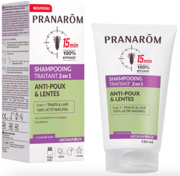 PRANAROM - AROMAPOUX - Shampoing traitant 2en1 anti-poux & lentes 150 ml