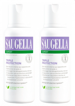 SAUGELLA - Expert triple protection soin lavant intime inconforts lot de 2 x 250 ml